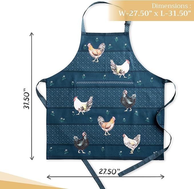 Maison d' Hermine 100% Cotton Apron for women with Pocket Kitchen Chef Apron for Men Cooking Easter Decorations
