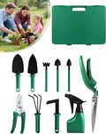 Garden Tool Set, 10pcs Heavy Duty Gardening Tools, Durable Gardenings Hand Tools, Gardening Tool Set with Ergonomic Handle, Gardening Supplies with Storage Box, Ideal Garden Gifts for Women