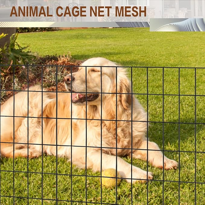 Tongmo 3 ft x 100 ft Black PVC Coated Welded Wire Fence, 16GA Garden Chicken Wire Fence Roll, Mesh Size 2" x 4" Hardware Cloth, Ideal for Yard Protection and Poultry Netting