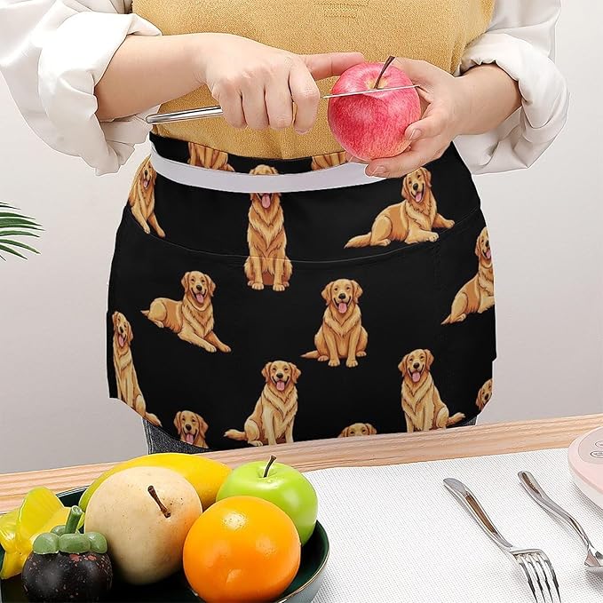 Waterproof Half Waist Apron Kitchen Chef Apron for Cooking Server Waitress