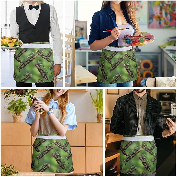 Half Apron with 3 Pockets Chef Cooking Kitchen Restaurant Aprons for Women Men