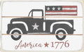 Farmisms 8x5 Inspirational Wooden Rustic Country Signs for Country Farm Living –America 1776, Features a Vintage Pick Up Truck
