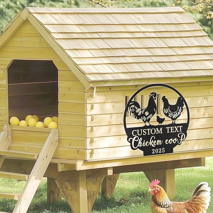 Custom Chicken Coop Signs, Personalized Chicken Coop Signs, Custom Metal Farm Signs for Outdoor, Chick Hen House Sign Funny Farmhouse Outside Wall Decor Gift