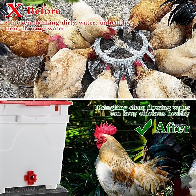 20 Pcs Horizontal Chicken Waterer Nipples with Drill Bits, Leakproof Poultry Watering System for Chicken Coop, Durable ABS Plastic & Stainless Steel, Water Saving Design for Outdoor Use