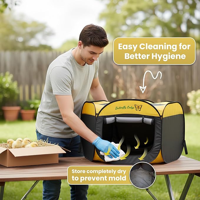 Chicken Brooder Box for Chick Starter Kit - 45" Brooder Box for Chicks - Large Chicken Brooder and Pet Tent - Brooder Box with Feeder, Waterer, and Cleaner - Chicken Box for Indoor Use