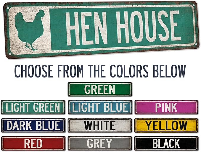 Hen House Sign Chicken Coop Sign Chicken Coop Décor Metal Signs Farm Décor Chicken Coop Accessories Wall Décor Made In USA 104180017002