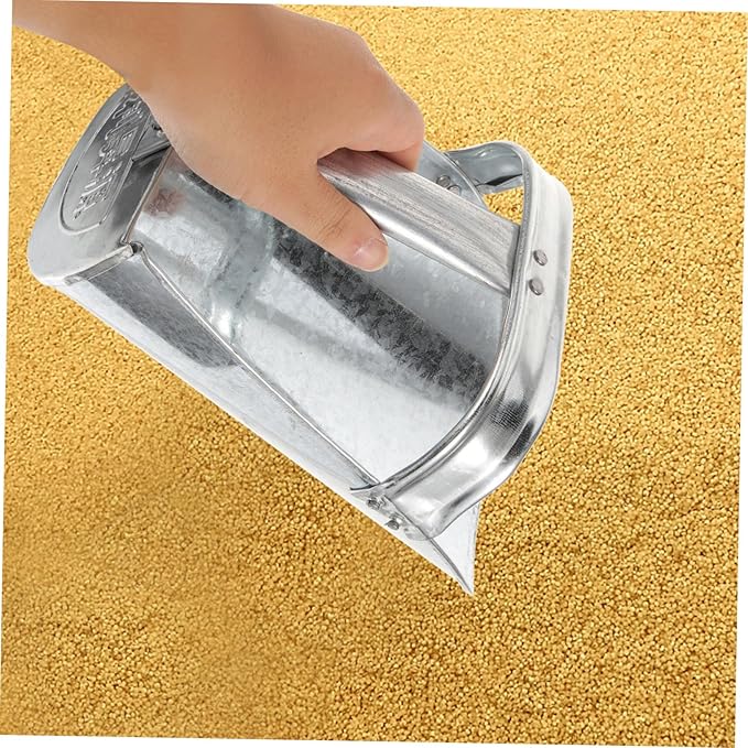 Kisangel Stainless Steel Feed Scoop Large Feeding Shovel for Farm Poultry Food Livestock