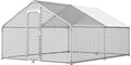 Large Metal Chicken Coop,13.1'L x 9.8'W x 6.6'H Chicken Run,Walk in Chicken Pen with Cover for Yard,Large Poultry Cage for Duck Rabbit