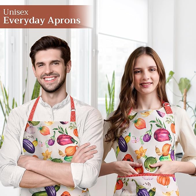 Maison d' Hermine 100% Cotton Apron for women with Pocket Kitchen Chef Apron for Men Cooking Easter Decorations