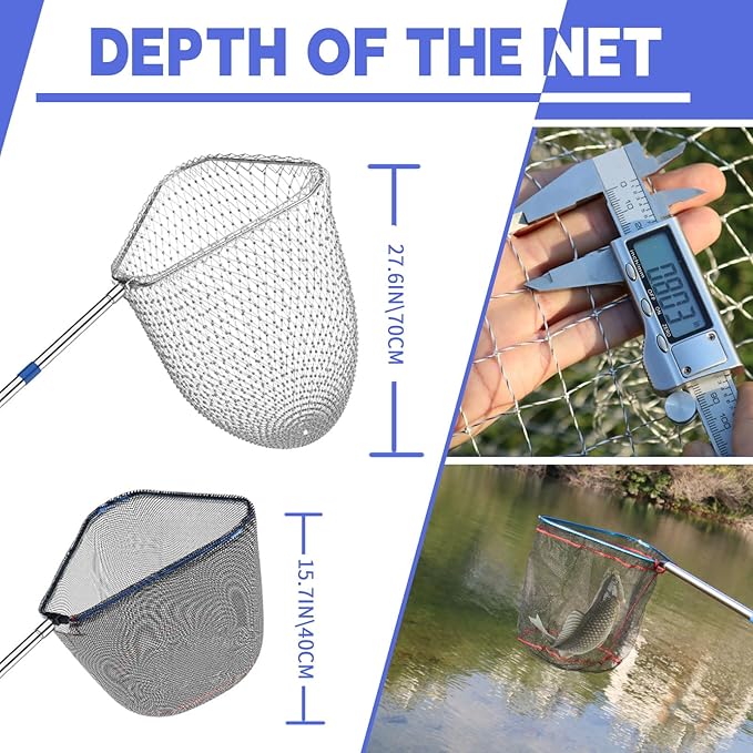 Chicken Net Catchers 2 Piece Set Chicken Supplies Essential Small Animal Catchers for Chicken Coops Stainless Steel Folding Chicken Catchers for Chickens Ducks Fish and Birds