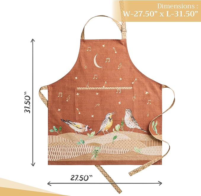 Maison d' Hermine 100% Cotton Apron for women with Pocket Kitchen Chef Apron for Men Cooking Easter Decorations