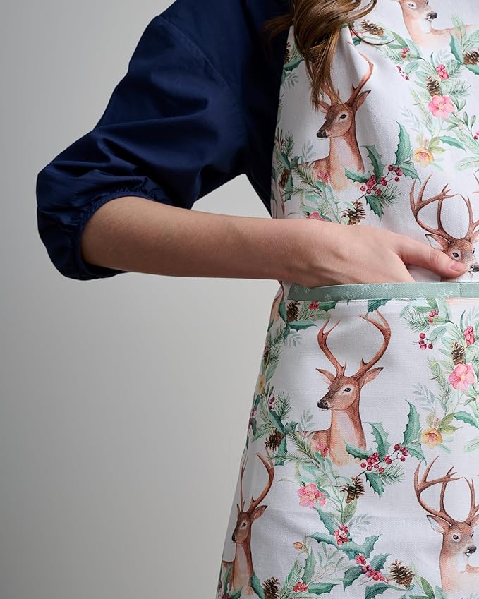 Maison d' Hermine 100% Cotton Apron for women with Pocket Kitchen Chef Apron for Men Cooking Easter Decorations