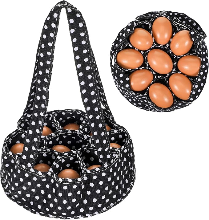Egg Collecting Apron, 9 Pocket Chicken Apron, Washable Canvas Egg Collecting Basket Fresh Eggs Collection Carrier Bag for Chicken Duck Goose Eggs, Farm Home Use