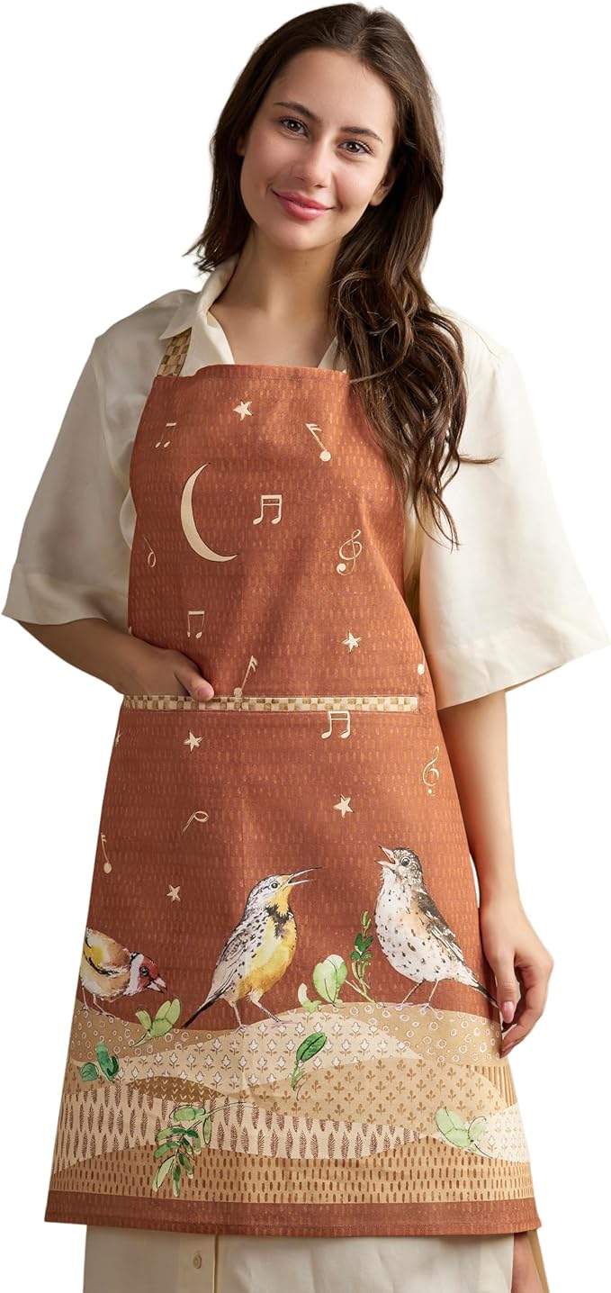 Maison d' Hermine 100% Cotton Apron for women with Pocket Kitchen Chef Apron for Men Cooking Easter Decorations