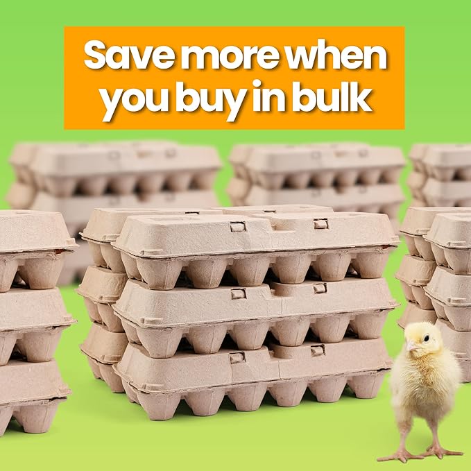 Egg Cartons - Plain Paper Pulp Egg Crate - Reusable Eggs Cartons 12 count, Dozen Eggs Containers, Lightweight Storage Crate for Farm Supply (Pack of200)