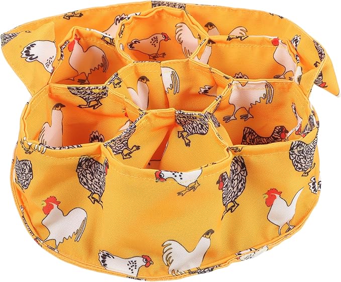 LUOZZY Egg Bag Egg Collecting Basket Canvas Chicken Egg Basket for Gathering Fresh Eggs with 7 Pouches Farmhouse Egg Storage Bag for Chicken Duck Goose Egg