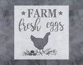 GSS Designs Farm Fresh Eggs Stencil (12x12 Inch) Farm Chicken Sign for Kitchen Wood Wall Home Decor Country Rustic (SL-090)
