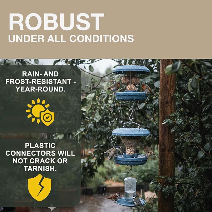SWISSINNO Duplex Connector – Vertical Link for Hanging Bird Feeders – Space-Saving Garden Accessory in Durable Steainles Steel Compatible with Lucerne & Davos Smart Birds