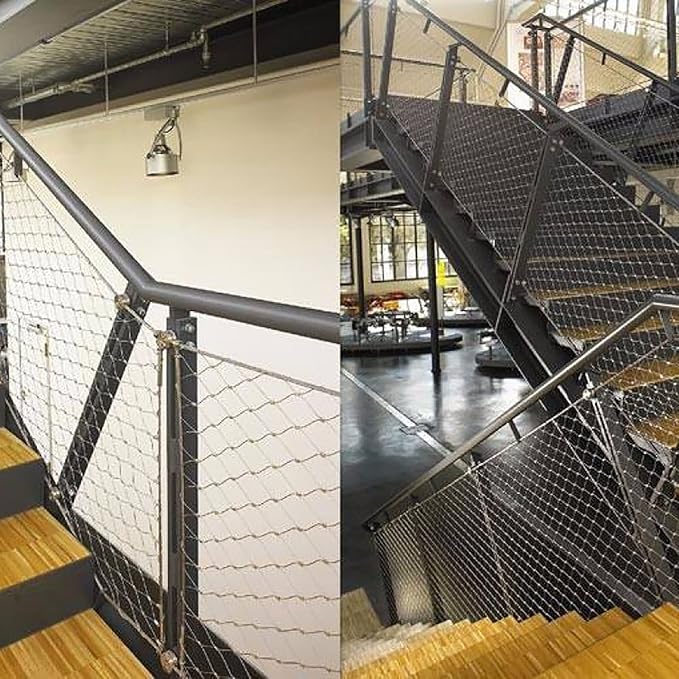Stainless Steel Wire Rope Cable Mesh Netting, Balcony Protection Net, Garden Poultry Chicken Wire Netting, Durable Deer Fencing Net, Animal Fence (Color : 10cm, Size : 1x2m/3.3x6.6ft)