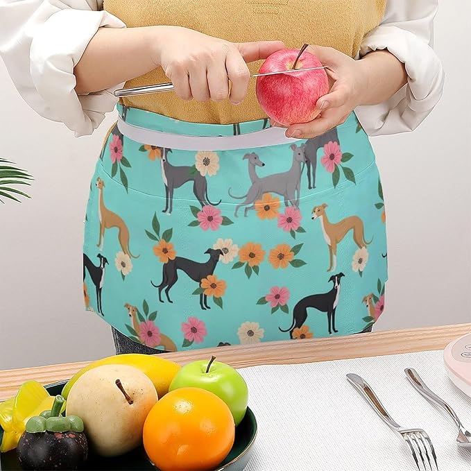 Half Apron with 3 Pockets Chef Cooking Kitchen Restaurant Aprons for Women Men