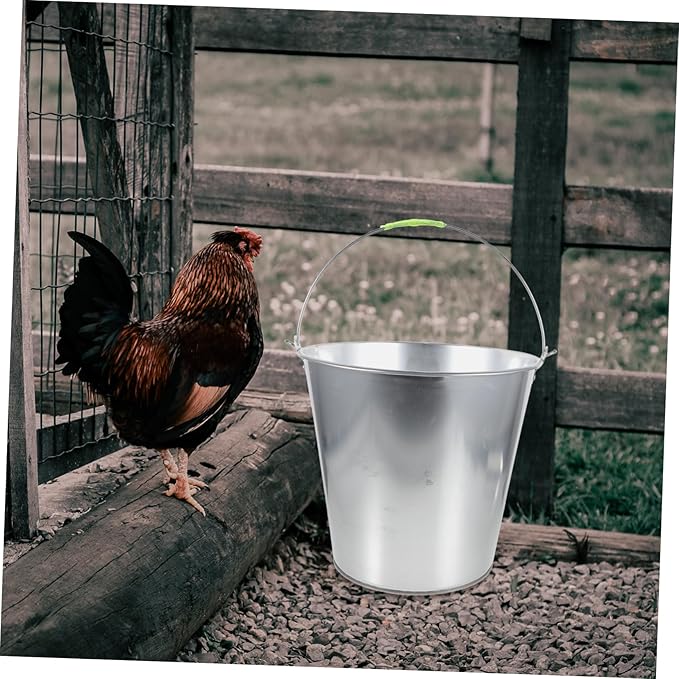 VICASKY Metal Waste Bucket Chicken Farming Equipment Poultry Feeder Coop Indoor