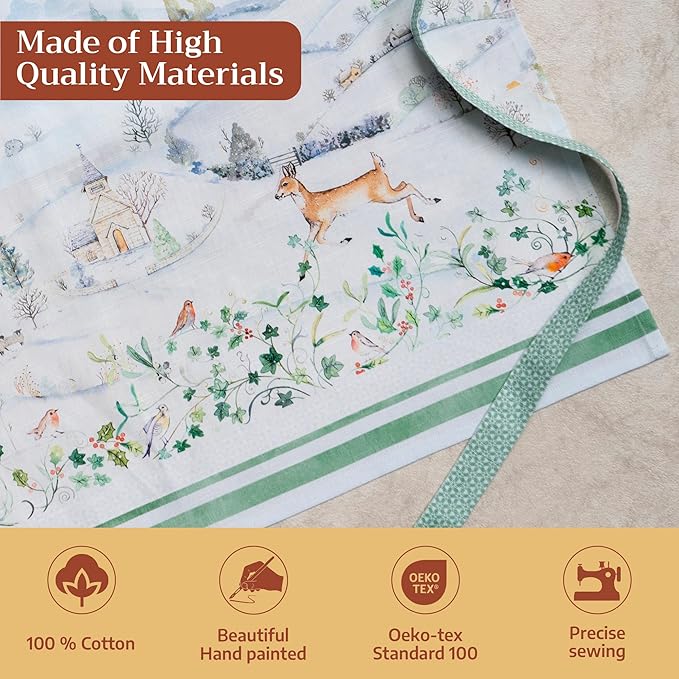 Maison d' Hermine 100% Cotton Apron for women with Pocket Kitchen Chef Apron for Men Cooking Easter Decorations