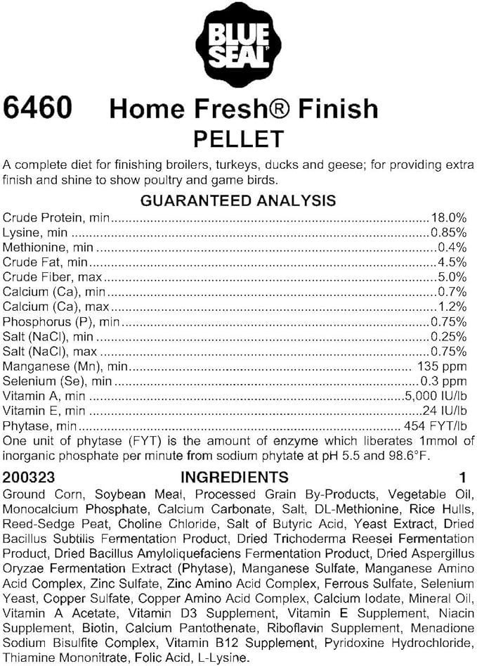 Chicken Feed | Complete Nutrition for Home and Farm Poultry, High Energy and Low Fiber Chicken Food, Poultry Finish, Pellets | 50 Pound Bag
