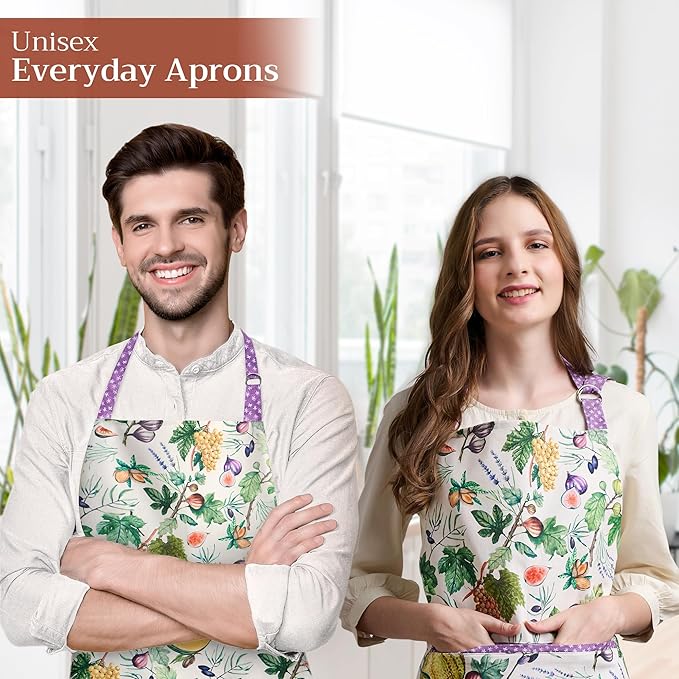 Maison d' Hermine 100% Cotton Apron for women with Pocket Kitchen Chef Apron for Men Cooking Easter Decorations