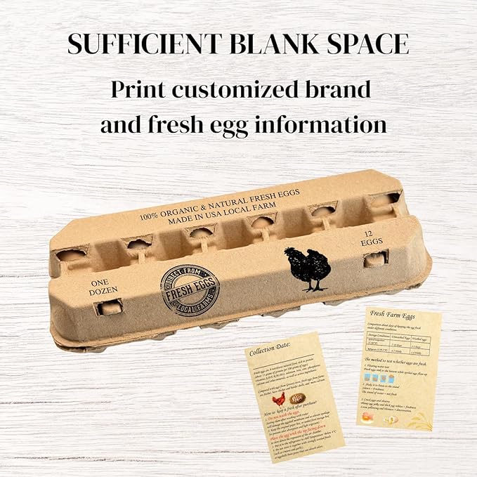 Egg Cartons,Natural Paper Pulp Eggs Carton, Empty Egg Crates Perfect for Custom Branding, Convenient Stacking & Easy Transport, 12 Count, 25 Packs