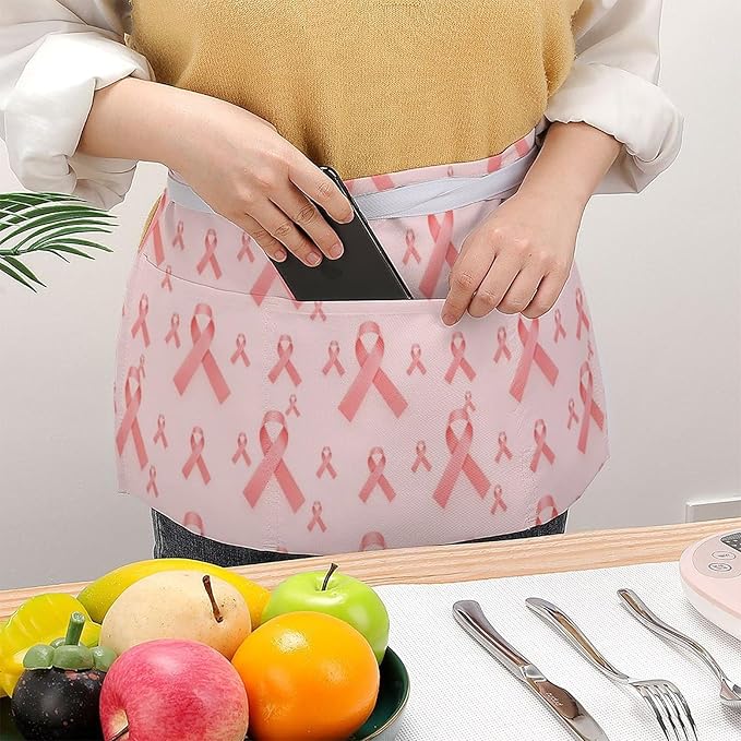 Short 3 Pockets Waist Waiter Waitress Half Apron Waterproof Chef Aprons