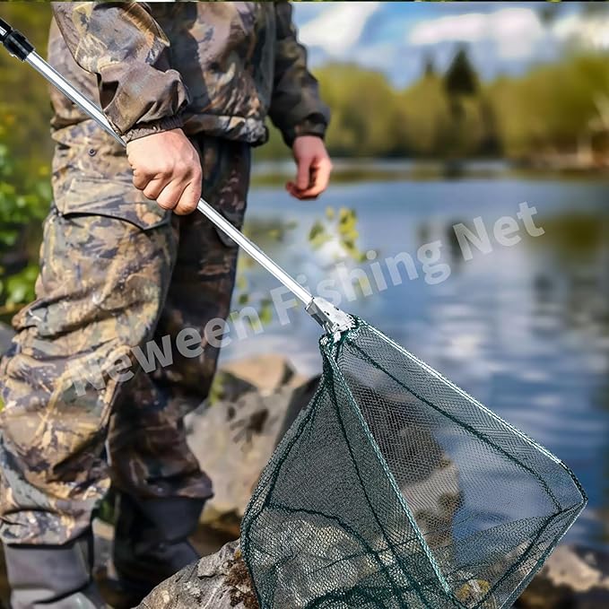 Neween Fishing Net, Foldable Collapsible Telescopic Fish Landing Net, Durable Nylon Material Mesh Landing Net for Easy Catching or Releasing for Trout