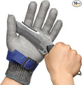 Schwer 10 Pcs SlicePro ANSI A9 Cut Resistant Glove PR1706, Stainless Steel Mesh Metal Glove, Food Grade for Kitchen Cooking, Butcher Meat Cutting, Oyster Shucking, Mandoline, Non-PFAS, S