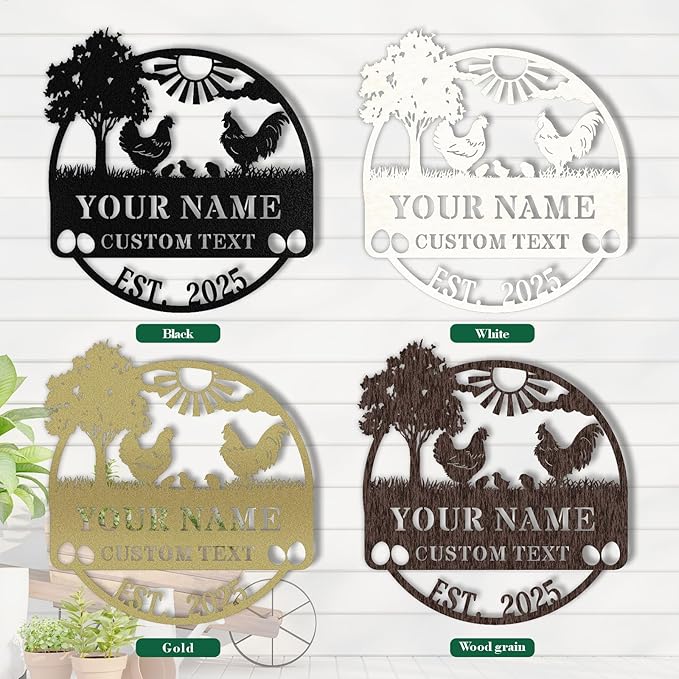 Custom Chicken Coop Signs, Personalized Chicken Coop Sign, Custom Metal Farm Signs for Outdoor, Chick Hen House Sign Funny Farmhouse Outside Wall Decor Gift