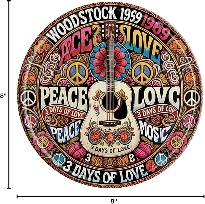 CSWLJS Room Decor Peace Love 3 Days Of Love Metal Tin Sign 8x8 In Durable Indoor/Outdoor Gift Vintage Wall Art Decor