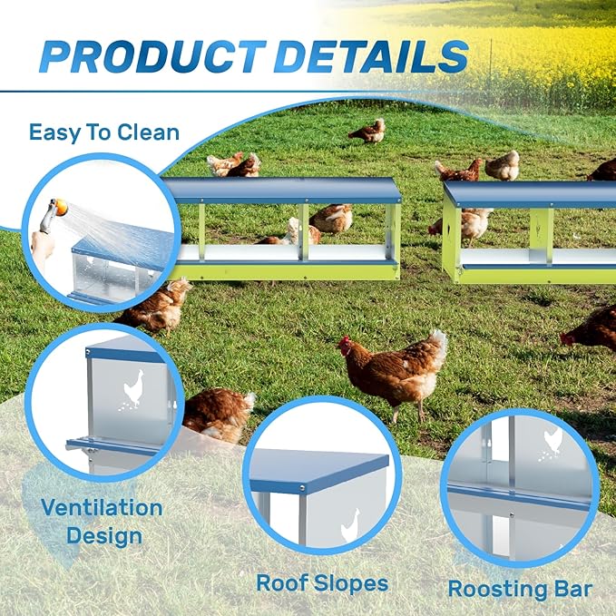 Chicken Nesting Box for Laying Eggs 3 Holes Metal Nest Box for Chicken Hens Ducks Poultry Protect Eggs Chicken Coop Easy Egg Collection Wall Mount Nest Box for Chicken Coop