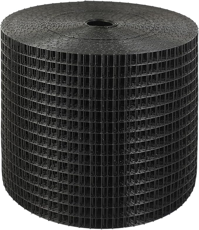 VEVOR Solar Panel Bird Guard 6inch x 98ft PVC Coated Mesh Roll Kit with 100pcs Fasteners, 50pcs Tie Wires,Critter Fence,Pigeon Proofing, Black