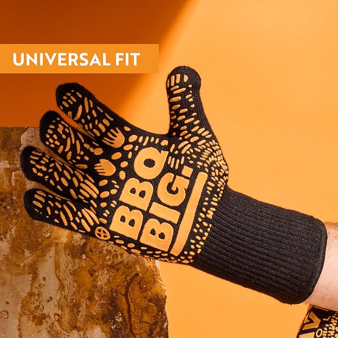 Cave Tools, Heat Resistant Grill Gloves, BBQ Gloves for Handling Hot Food on Your Grill