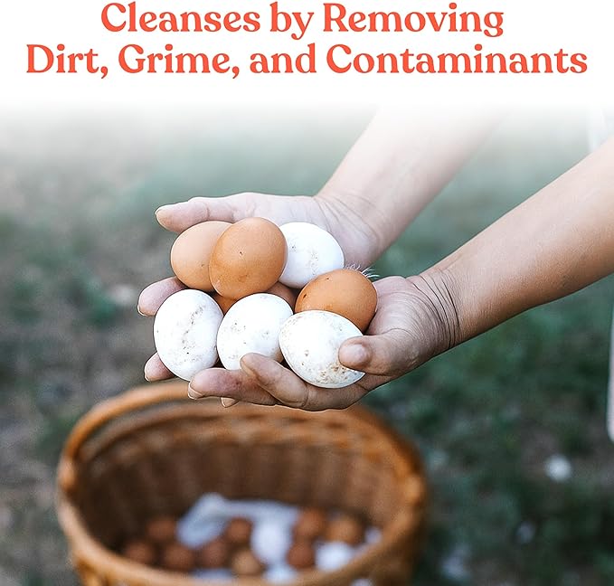 Manna Pro Egg Cleanser, Natural Enzyme Wash for Fresh Eggs, Safe & Gentle Cleaner for Backyard Chicken Eggs, 16 oz
