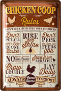 Funny Chicken Coop Signs for outside, Chicken RULES, Chickens Decor for Coop & Outdoor, Chicken Lover Gifts, Metal Chicken Signs, Chicken Coop Decorations 12x8"