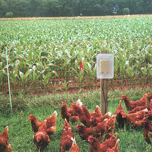 FenceMate AC Powered Electric Fence Charger Output 0.35J up to 7 Miles to Contain Pet, Poultry, Keep Rodent & Nuisance Animals Out, Used in Homestead, Garden, Pond, Orchard Fence Energizer up to 7 kV