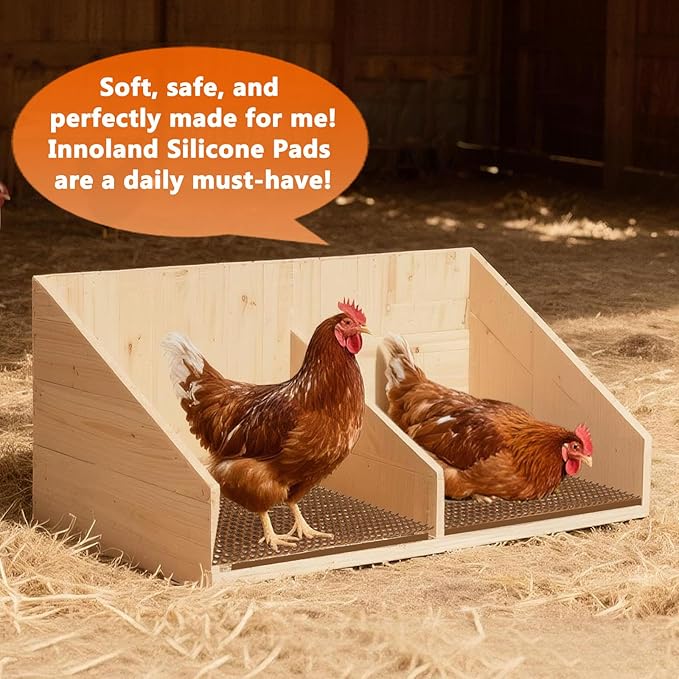 INNOLAND 6 Pack Chicken Nesting Pads, Reusable Nesting Pads for Chicken Coop, 12"x12" Plastic Laying Box Pads, Washable Nesting Box Pads for Chicken Coop Accessories
