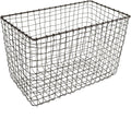 G.E.T. WB-303-MG Heavy Duty Iron Wire Utility Storage Bin/Basket, Rectangular, 15" x 8" x 10"