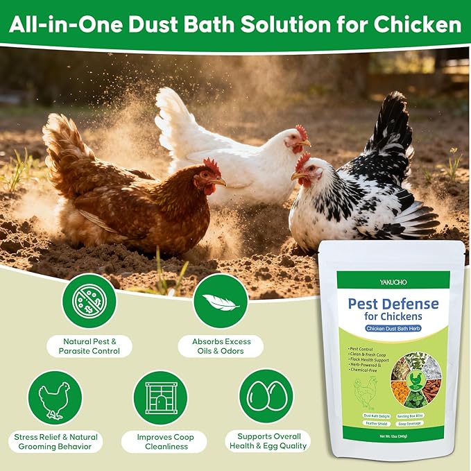Dust Bath Herb Blend for Chickens, Feather Health Support Herbal for Chicken Coop Freshness, Natural Nesting Box Herbs for Bedding 12oz, Natural Herbal Dust Bath Powder for Hens Roosters