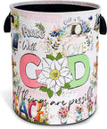 Christian Peace Laundry Basket God Bible Verse Oxford Cloth Laundry Hamper With Handle Foldable Portable Clothes Storage Basket 18.9 X 16.5 In Storage Bag For Laundry Room/Bathroom/Bedroom/Dormitories