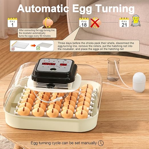 35 Eggs Incubators for Hatching Eggs,Egg Incubator with Automatic Egg Turning and Humidity Control,Chicken Egg Incubator with Egg Candler, Incubator for Chicken, Duck, Goose, Pigeon, Quail