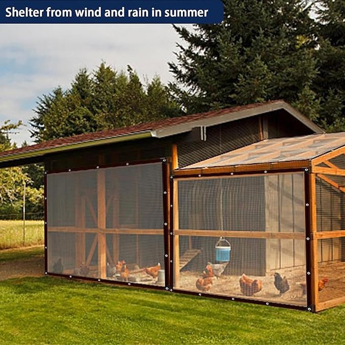 Genérico Winter Chicken Coop Cover with Reinforced Edges, Waterproof Intended A, for Gardening, Winter, Shed, Patio, Roof, Outdoor, Room,
