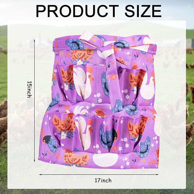 Kids Egg Collecting Apron with Pockets, Chicken Egg Gathering Apron for Kids, Farm Egg Apron for Chicken Coop