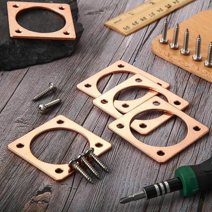 Hotop 6 Pcs Metal Bird House Guards 1 1/2 Inch Opening Bird House Entry Copper Portal Predator Hole Protector for Eastern Bluebird Houses