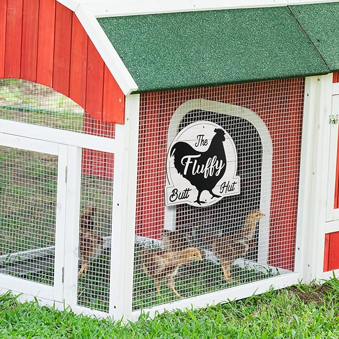 The Fluffy Butt Hut Signs,Chicken Coop Sign,Home Chicken Shed Decor (white)