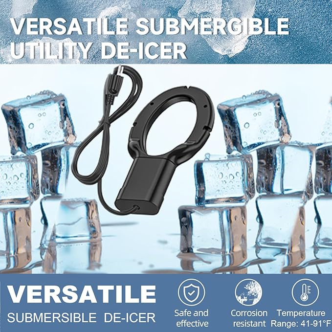 250W De-icer Submergible Bird Bath Heater Aluminum Cast for Livestock Poultry Horses, Cows, Birds, Wildlife Drinking Indoor Outdoors in Winter with 10 Foot Cord Birdbath Water Heater